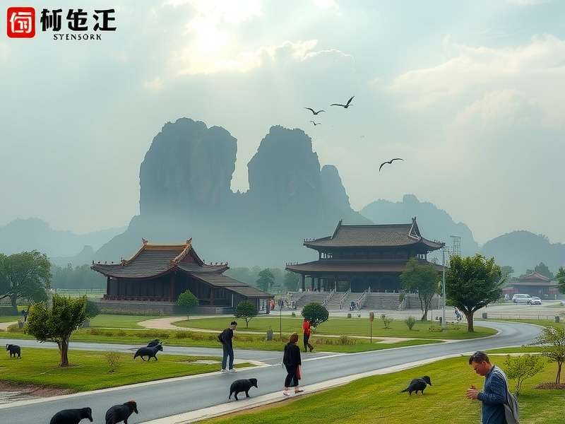 优质肉羊在山坡上吃草